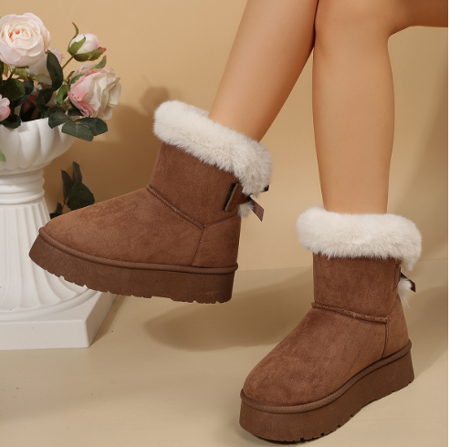 Suede-Style Warm Winter Slippers with Soft Lining