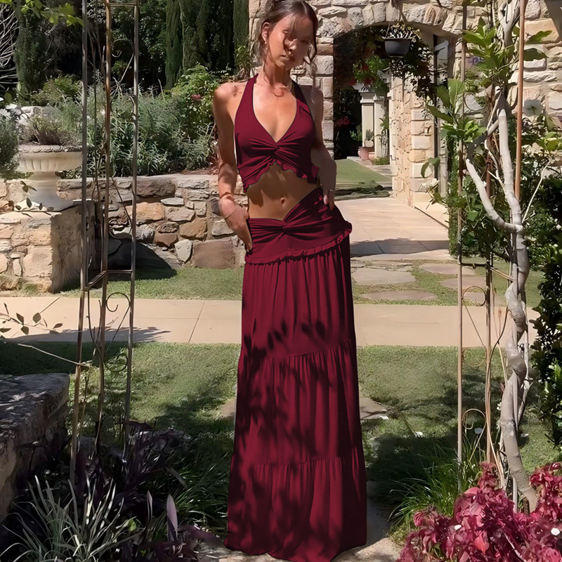 Women's Twist Neck Maxi Dress