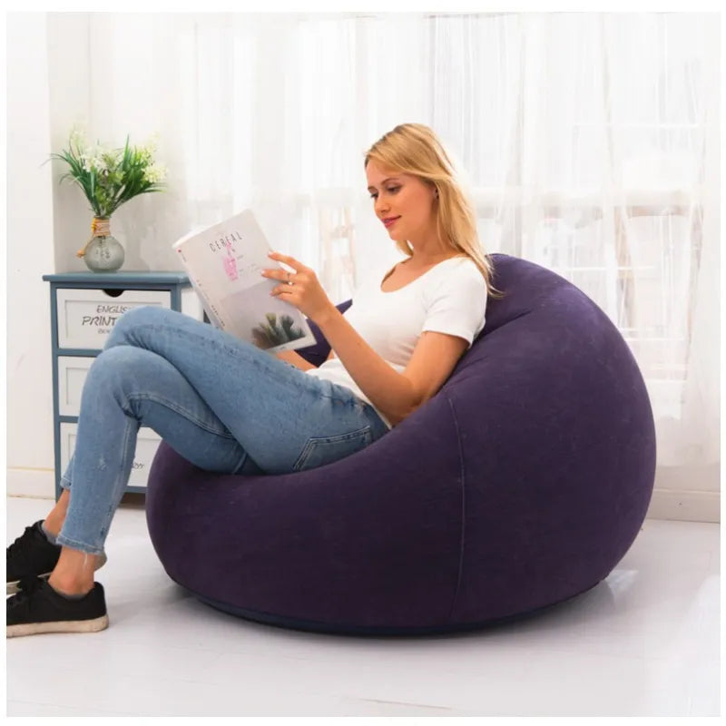 3️⃣ Blue beanbag chair for relaxation and reading