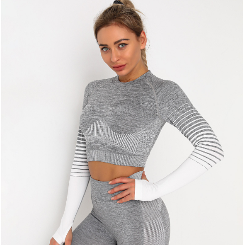 Ensemble de yoga - Vêtements de sport sans couture respirants à manches longues