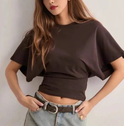 Relaxed Batwing Sleeve T-Shirt for Women
