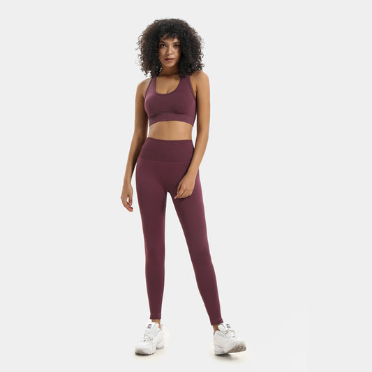 Ensemble de Yoga Sans Couture en Maille pour Femmes - Tenue de Sport