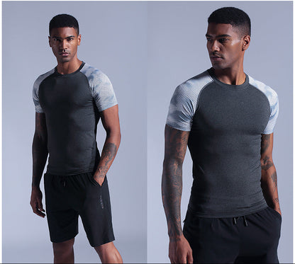 Herren Sommer Color-Block Quick-Dry Workout-T-Shirt