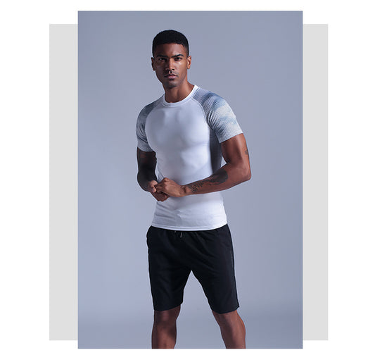 T-shirt d'entraînement homme séchage rapide color block d'été
