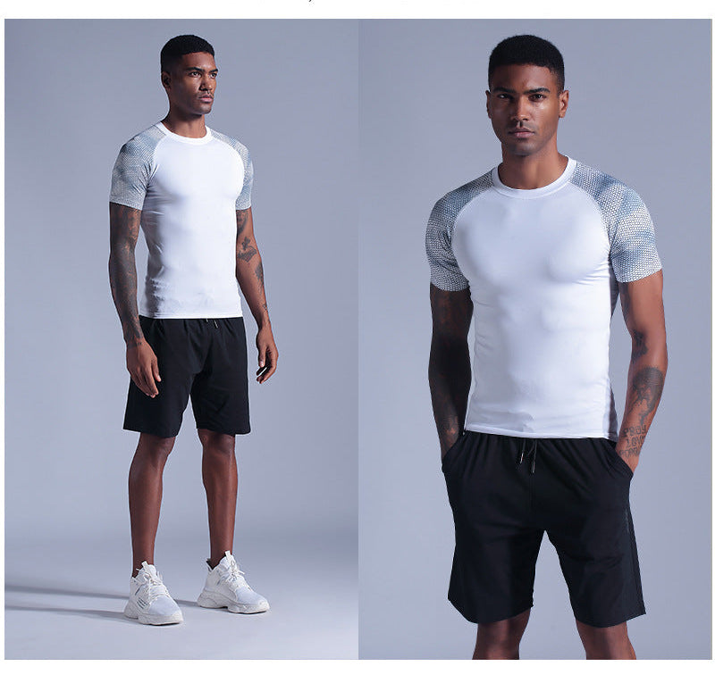 Herren Sommer Color-Block Quick-Dry Workout-T-Shirt