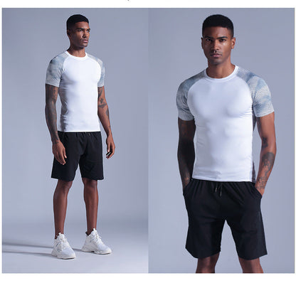 Herren Sommer Color-Block Quick-Dry Workout-T-Shirt