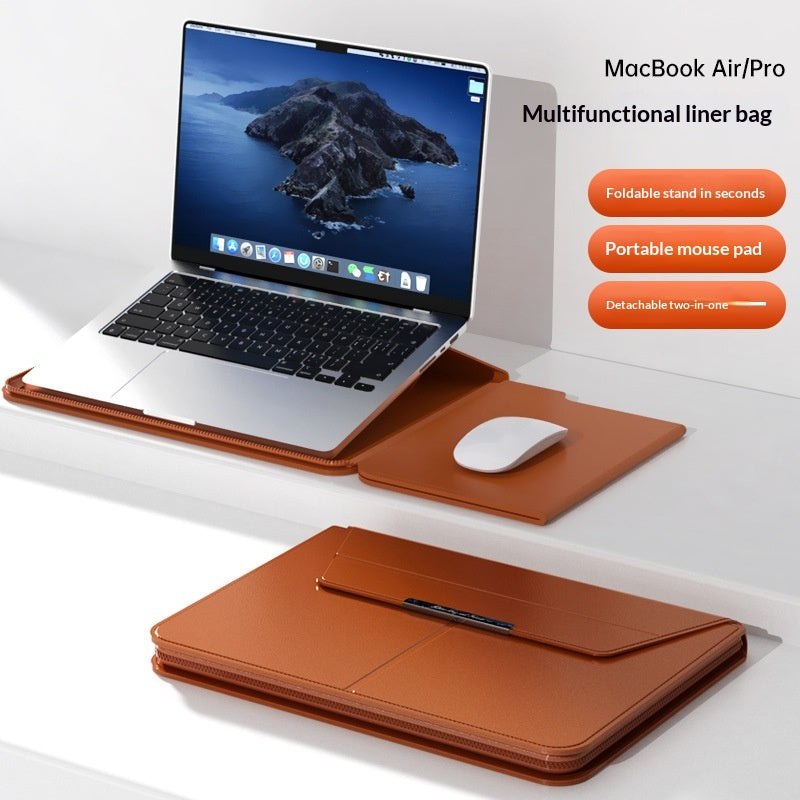 Laptop-Hülle aus PU-Leder mit Ständer
