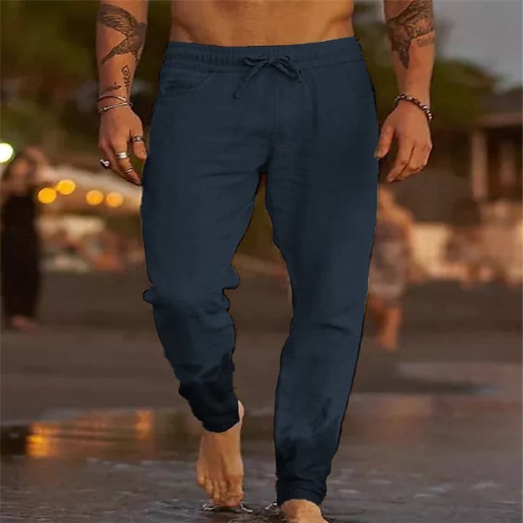 Relaxed Cotton Linen Beach Trousers