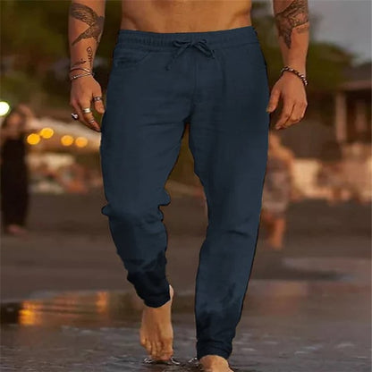 Relaxed Cotton Linen Beach Trousers