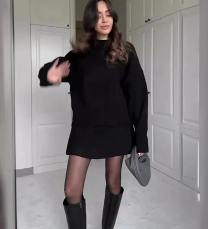 Women’s Knit Sweater Skirt Set | Elegant Two-Piece Autumn Ensemble