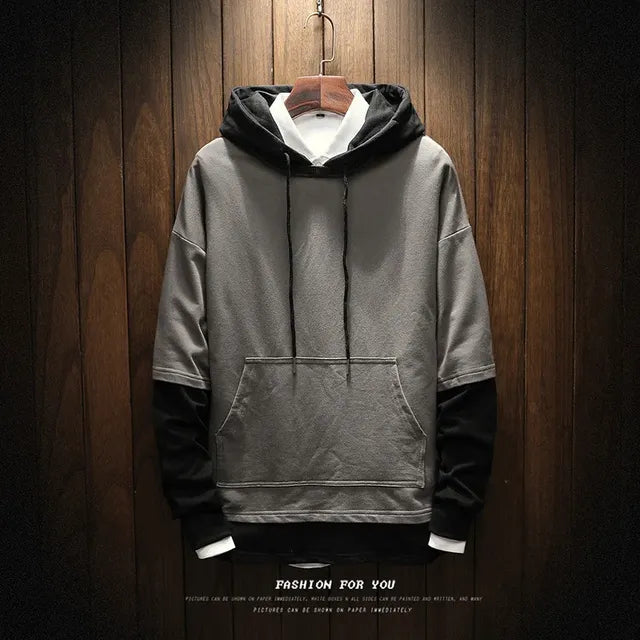 Punk Style Men’s Hoodies & Long Sleeve Shirts – Patchwork Casual Wear