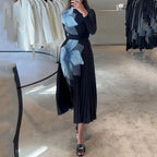 Women’s Elegant Pleated Dress with Fitted Waist – Lightweight & Sophisticated
