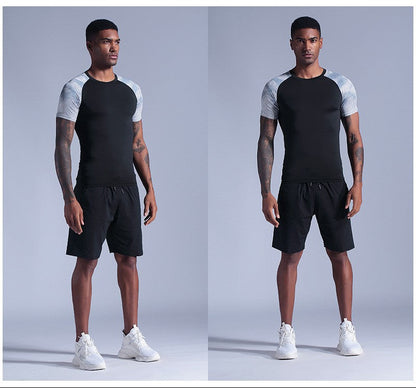 Herren Sommer Color-Block Quick-Dry Workout-T-Shirt