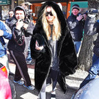 Faux Rabbit Hooded Fur Jacket & Vest Combo – Soft, Stylish Faux Fur Coat for Women