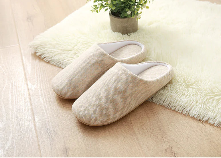 Men’s Cotton-Linen Indoor Slippers | Soft Lightweight Home Comfort