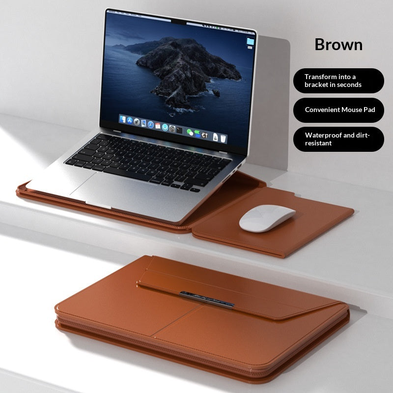 Laptop-Hülle aus PU-Leder mit Ständer