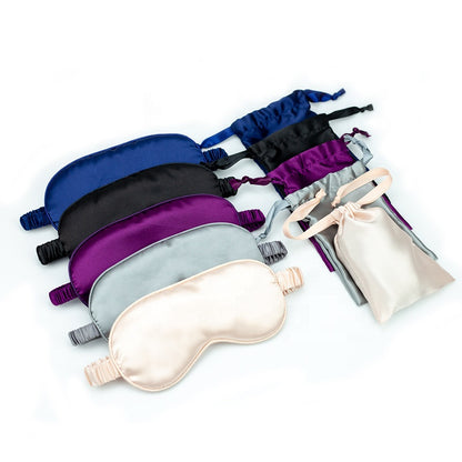 Silk Eye Mask Set with Double Layered Pouch for Sleep