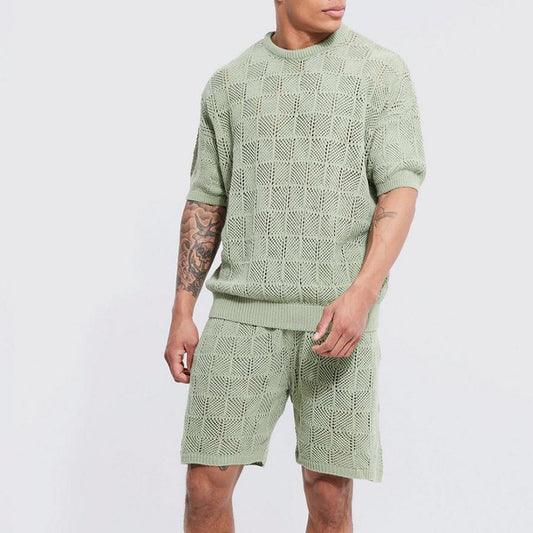 Ensemble chemise et short décontracté pour homme