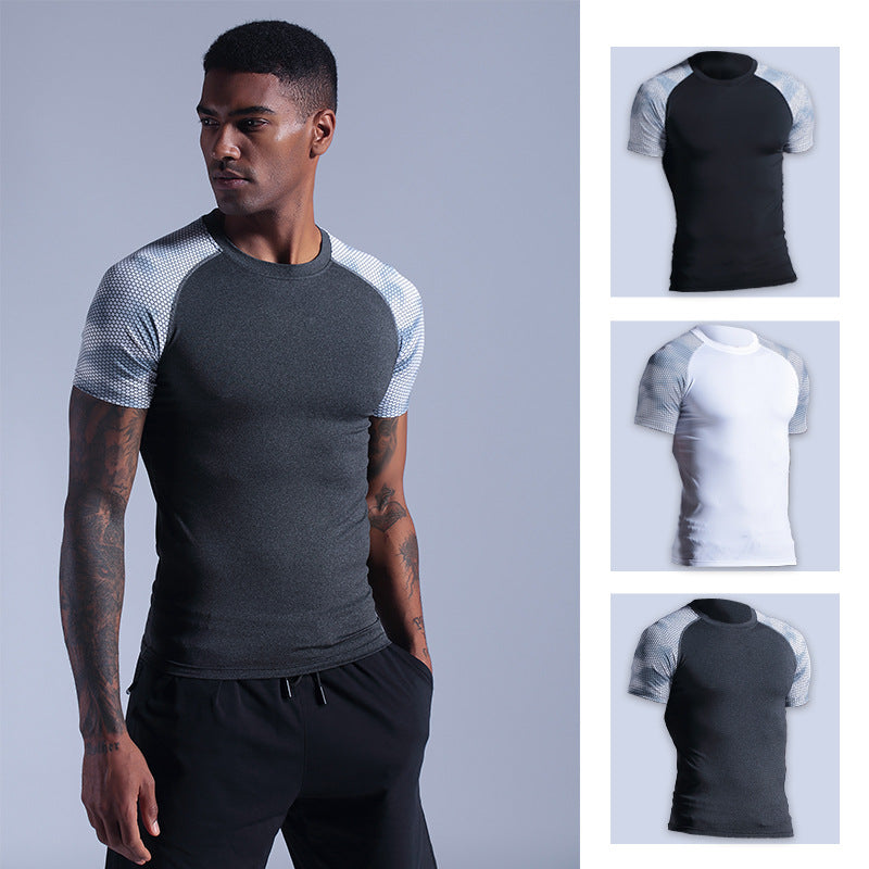 Herren Sommer Color-Block Quick-Dry Workout-T-Shirt
