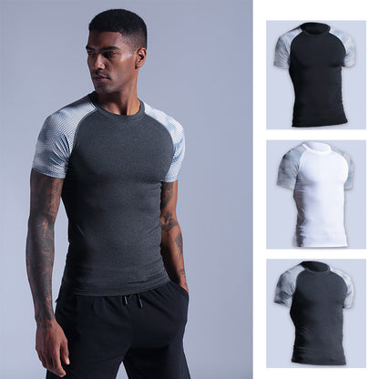 Herren Sommer Color-Block Quick-Dry Workout-T-Shirt