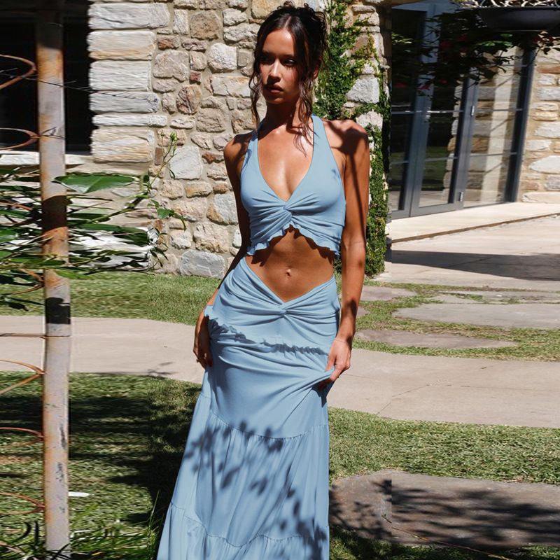 Women's Twist Neck Maxi Dress