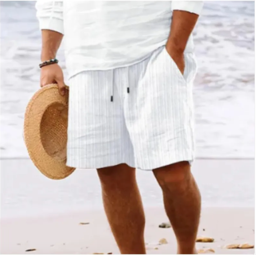 Shorts d'été en coton et lin pour hommes