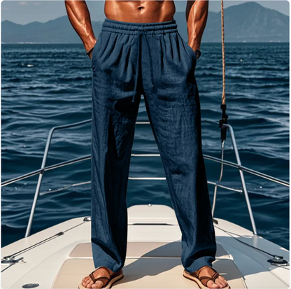 Relaxed Linen Blend Summer Trousers
