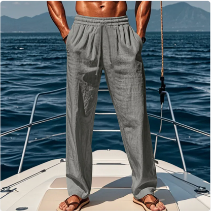 Relaxed Linen Blend Summer Trousers