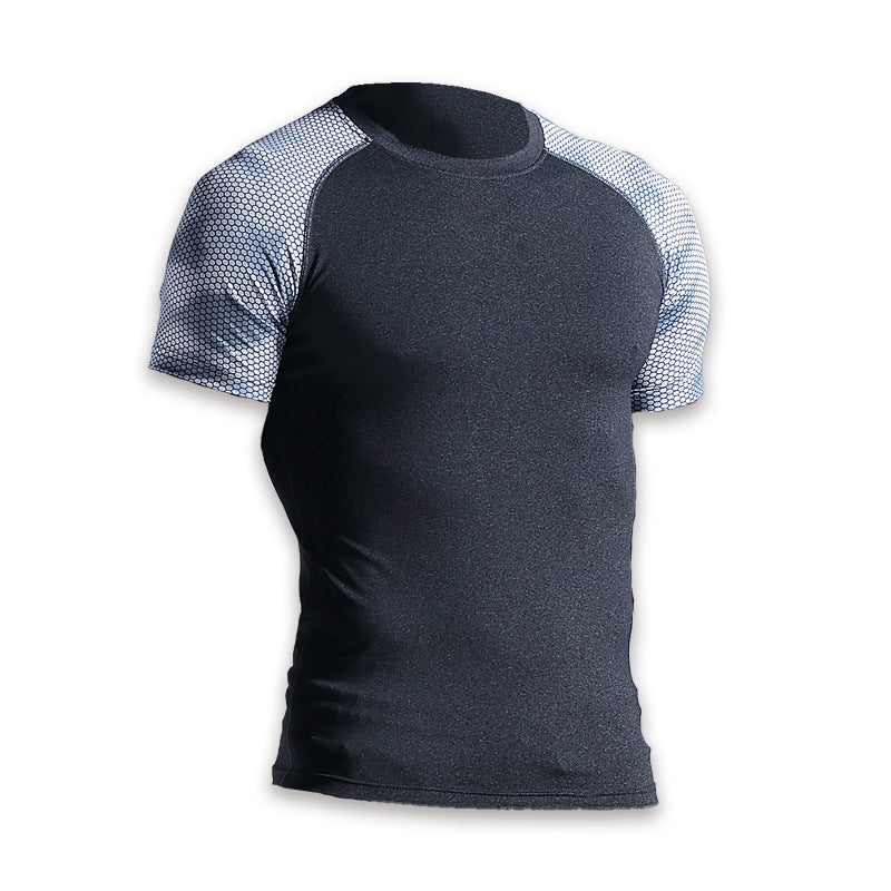 Herren Sommer Color-Block Quick-Dry Workout-T-Shirt