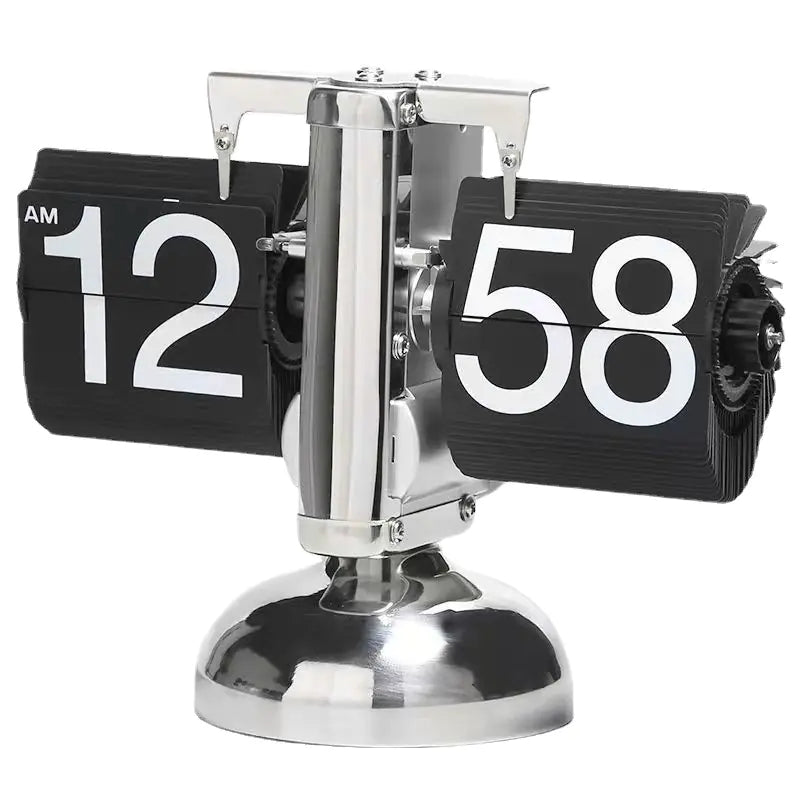 European Style Automatic Flip Clock – Retro Page-Flipping Timepiece for Home & Office