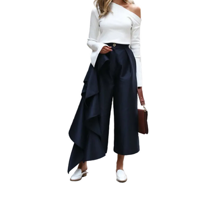 Asymmetric Shoulder Long Sleeve Top