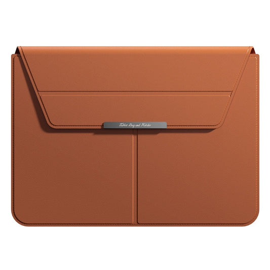Housse pour ordinateur portable en cuir PU avec support
