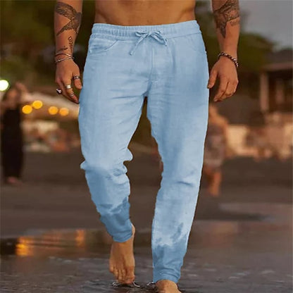 Relaxed Cotton Linen Beach Trousers