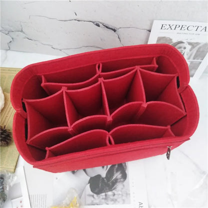 Large-Capacity Makeup Organizer | Elegant Felt Storage Bag
