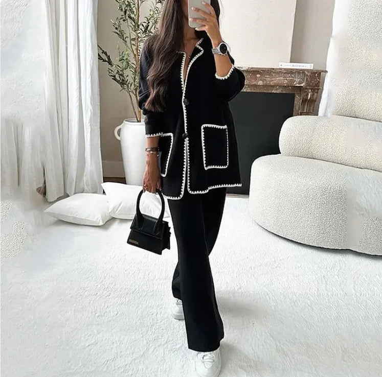 Casual Chic Suit Set – Minimalist Two-Piece Women’s Outfit for Effortless Style