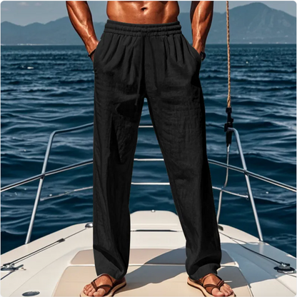 Relaxed Linen Blend Summer Trousers