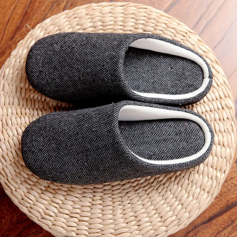 Men’s Cotton-Linen Indoor Slippers | Soft Lightweight Home Comfort