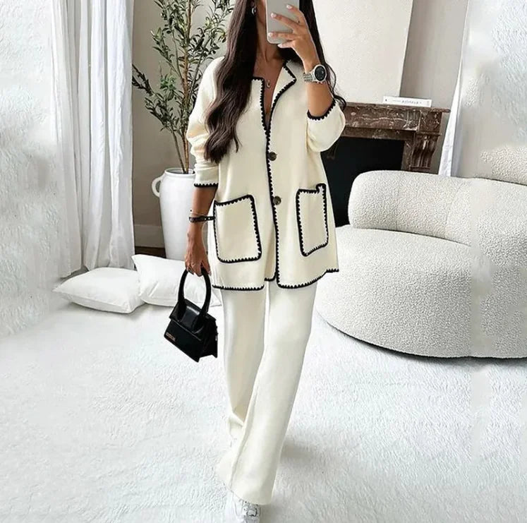 Casual Chic Suit Set – Minimalist Two-Piece Women’s Outfit for Effortless Style