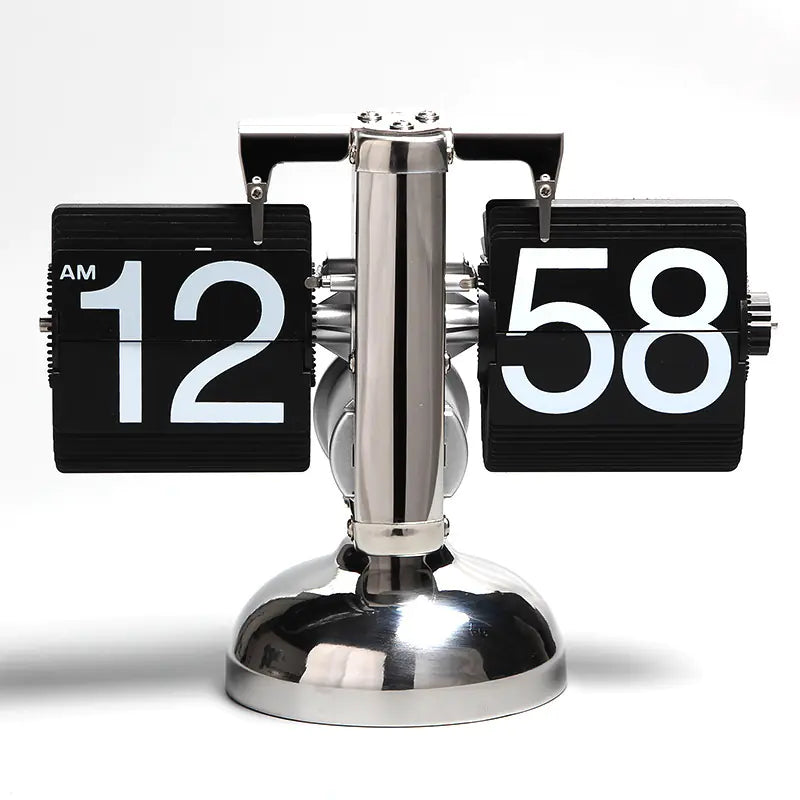 European Style Automatic Flip Clock – Retro Page-Flipping Timepiece for Home & Office