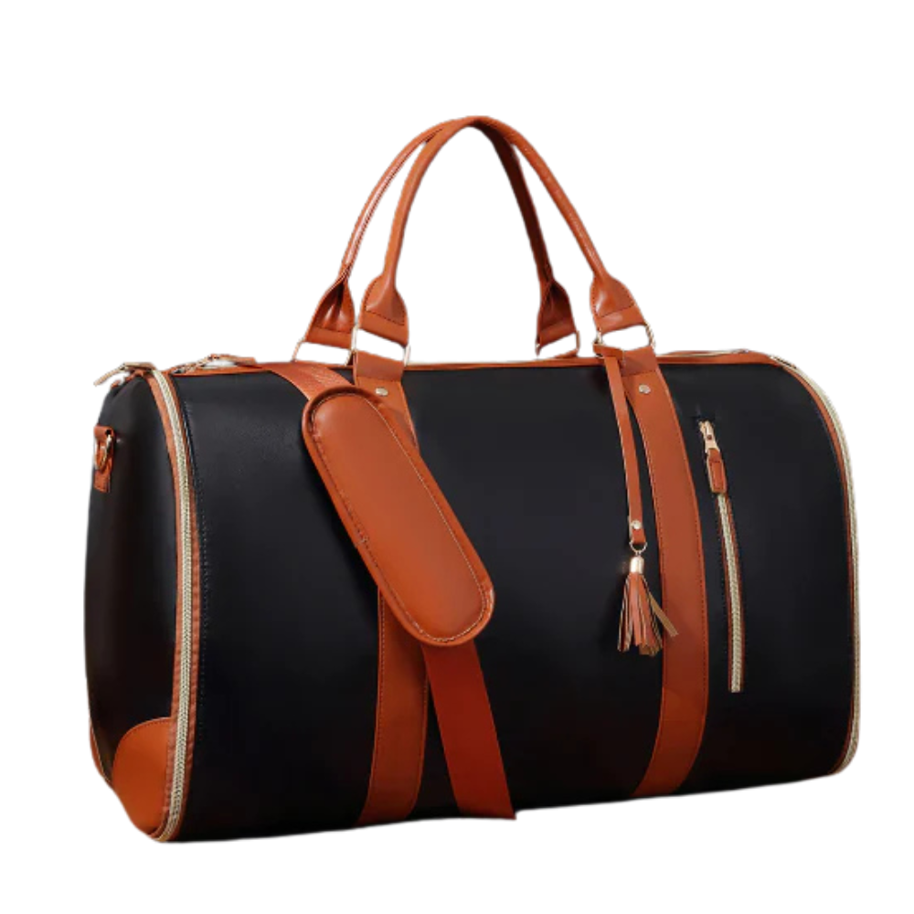 Folding Travel Duffel Bag | Large PU Leather Weekender