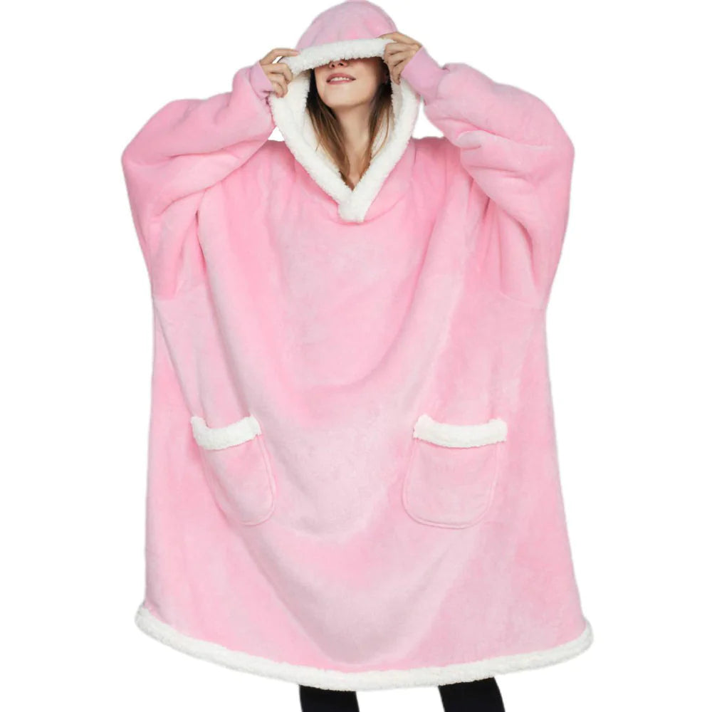 Lambs Wool Hoodie Blanket – Cozy Oversized Pullover for Winter