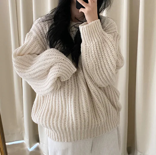 Korean Chic Oversized Thick Knit Sweater 30314