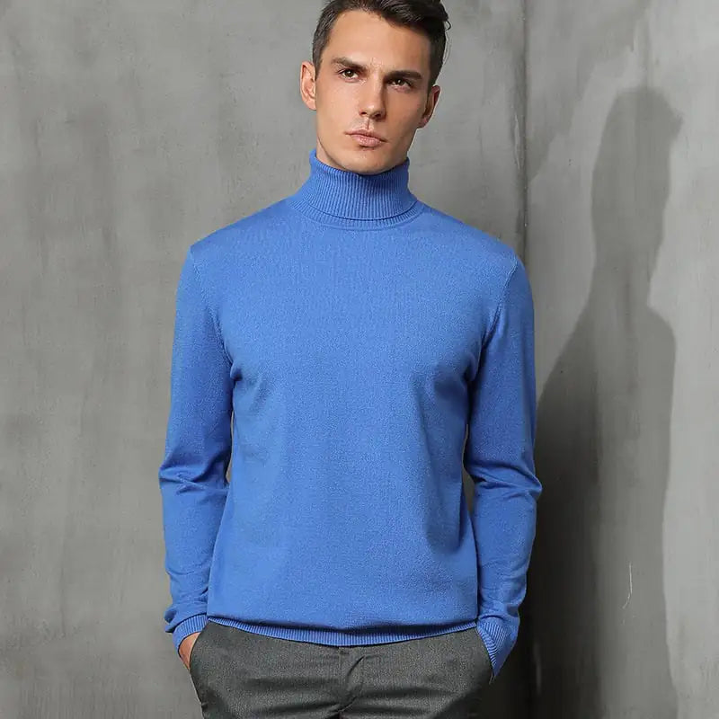 Men's Solid Color Slim Fit Turtleneck Sweater