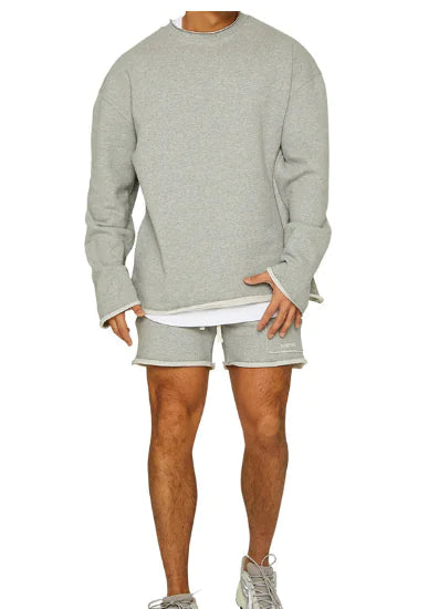 Luxe Leisure Set – Men’s Two-Piece Sweater & Shorts Outfit