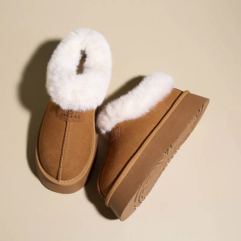Soft Faux Suede Winter Slippers for Women – Warm Plush Lining