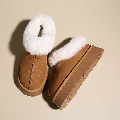 Soft Faux Suede Winter Slippers for Women – Warm Plush Lining