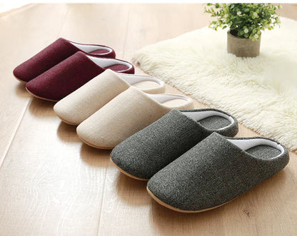 Men’s Cotton-Linen Indoor Slippers | Soft Lightweight Home Comfort