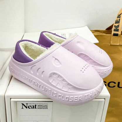 Unisex Wave-Design Plush Indoor Slippers | Soft Slip-On Home Comfort