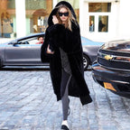 Faux Rabbit Hooded Fur Jacket & Vest Combo – Soft, Stylish Faux Fur Coat for Women