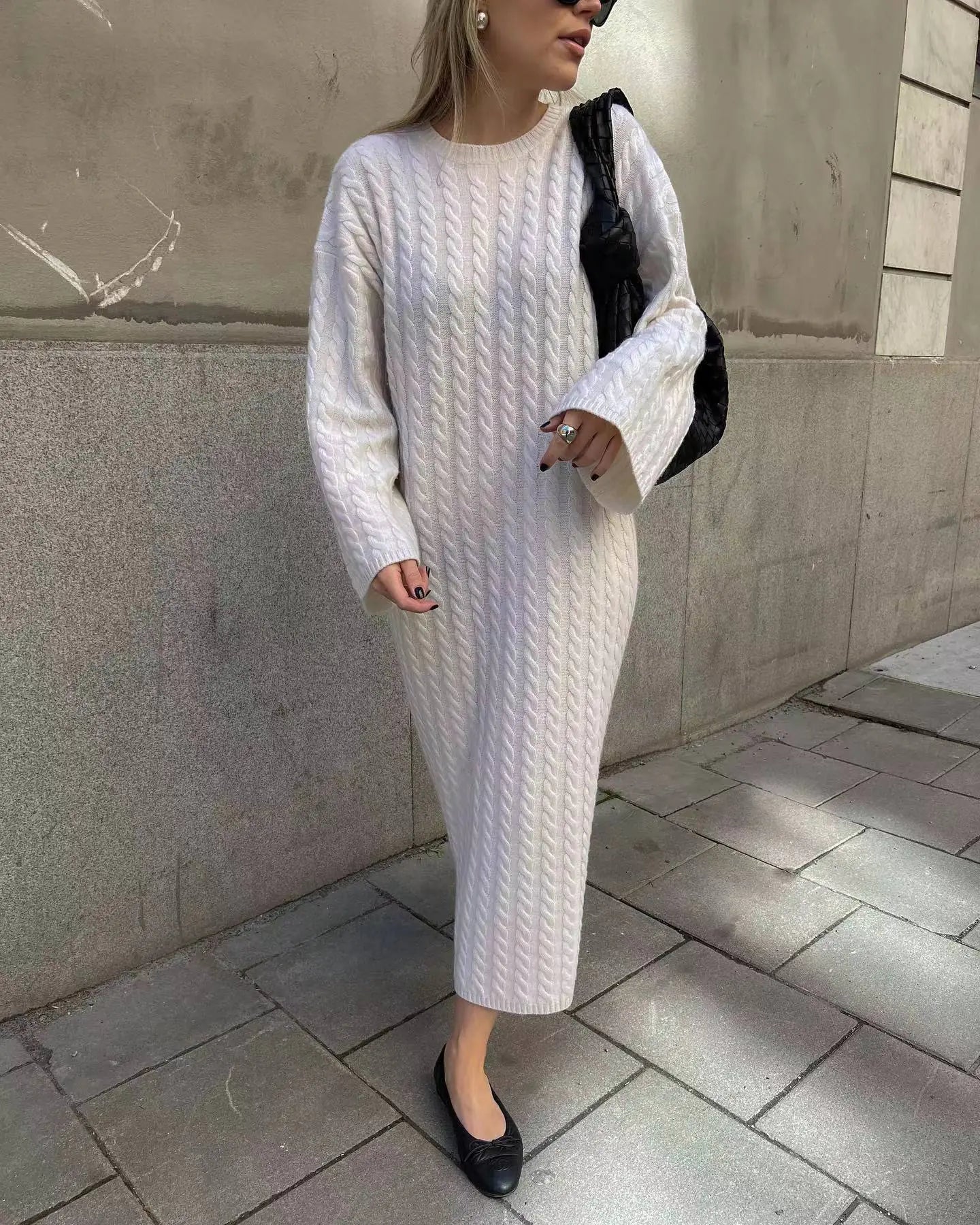 2023 Autumn European Style Long Knit Sweater Dress